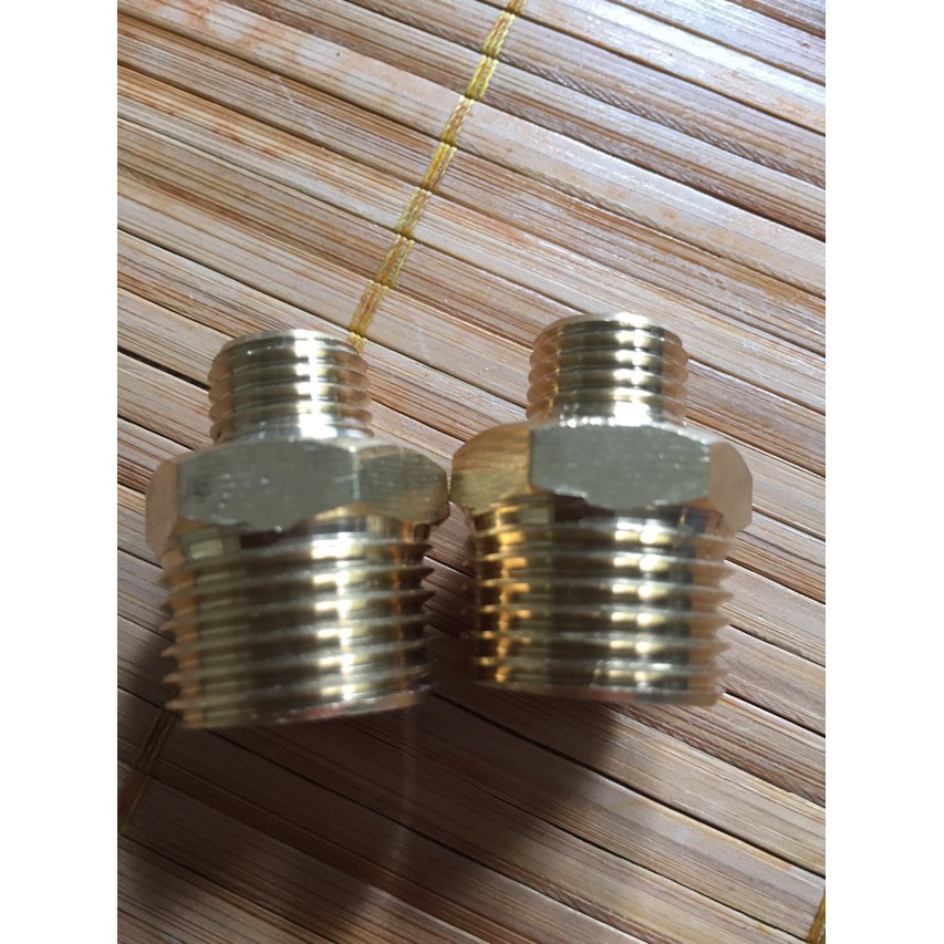 SỈ- 10 cái nối thau ren ngoài 21mm - ren ngoài 13mm (21/13)