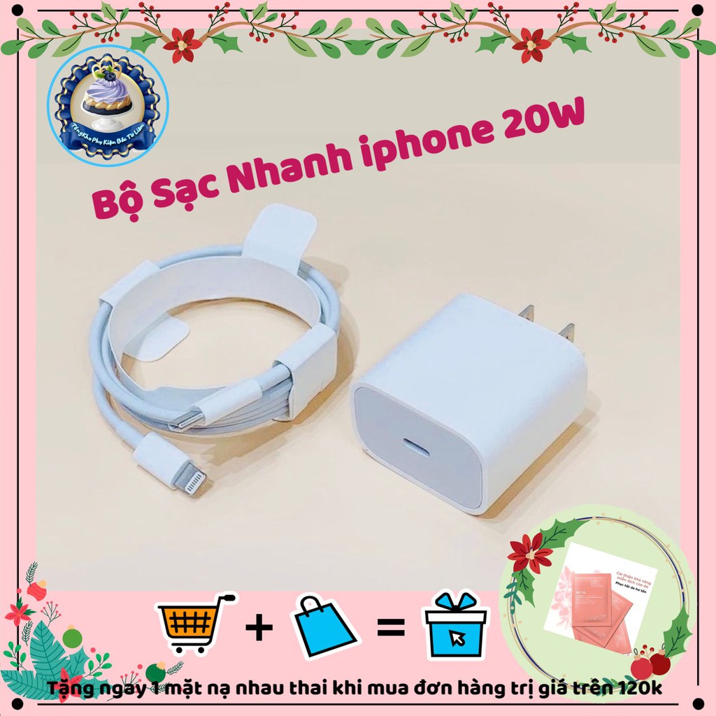 Bộ Sạc Nhanh Iphone 20W Sử Dụng Cho Iphone 11/11 Pro/11 Pro Max/7/7 Plus /8 /8 Plus/ X /Xs/Xs Max bảo hành 6 tháng