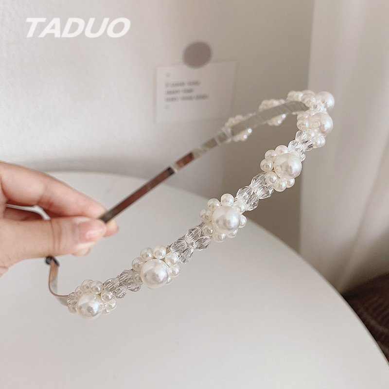 Cài tóc hình hoa đính ngọc trai giả thời trang