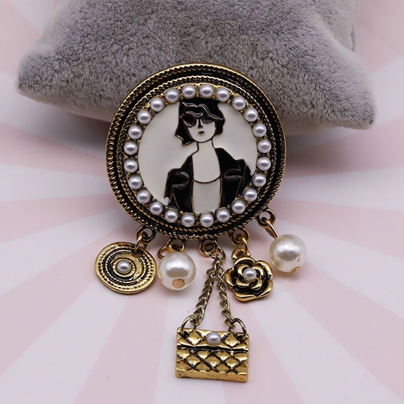 Ghim cài áo hình bông hoa đính ngọc trai giả thời trang cho nữ