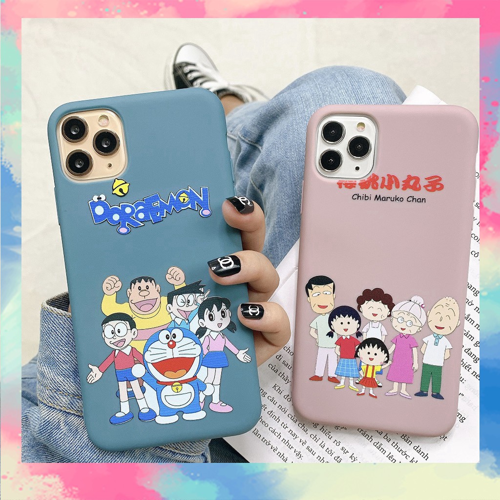 Ốp Lưng Iphone Silicon dẻo bảo vệ máy Doraemon x Maruko - S249