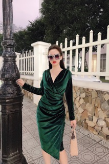 VÁY NHUNG VẠT CHÉO