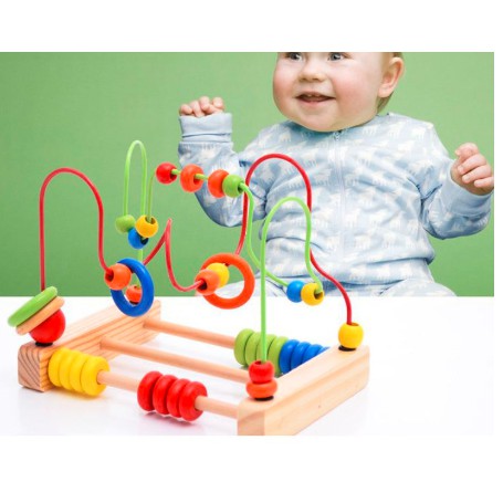 Đồ Chơi Gỗ BeThongMinh - Mê Cung Luồn Hạt Loại To Rèn Luyện Sự Khéo Léo Kỹ Năng Phát Triển Cho Bé