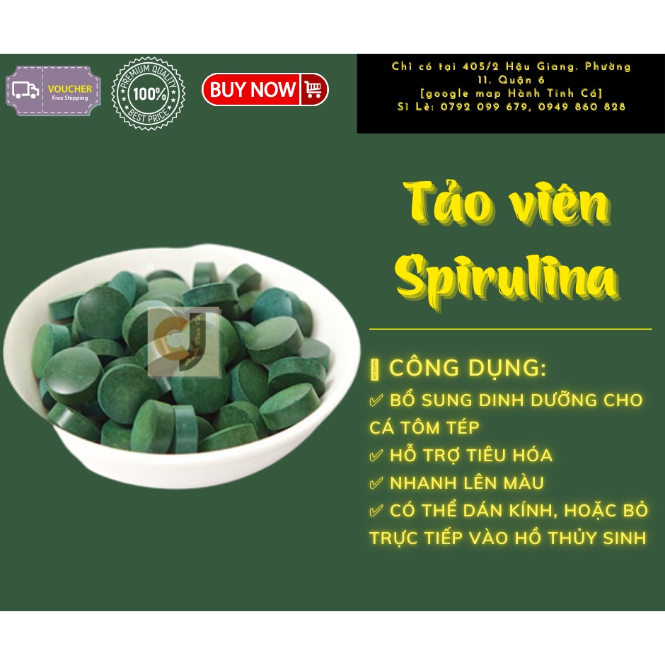 Tảo viên Spirulina - Thức ăn cho cá bột tép cảnh , atermia sinh khối