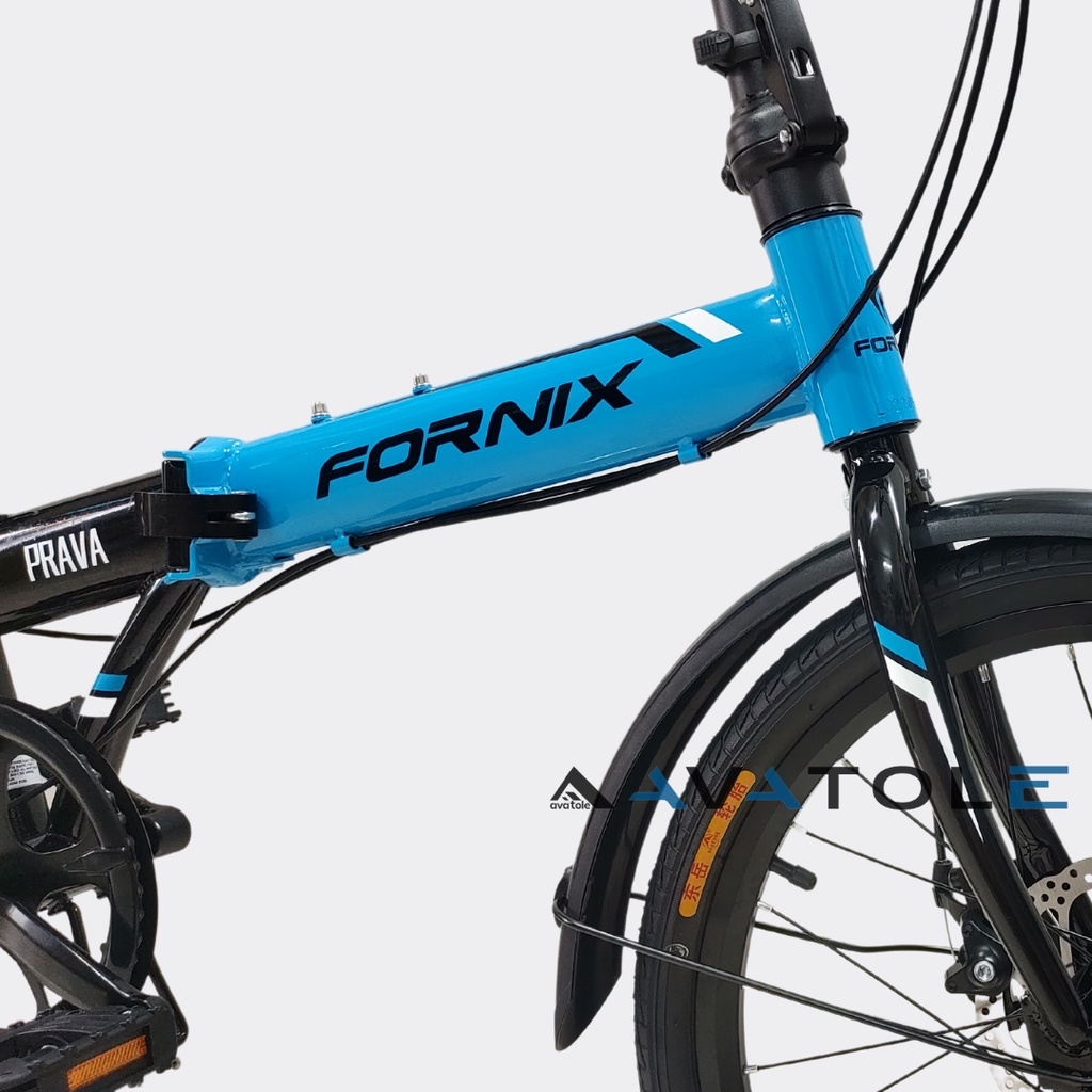 Xe đạp gấp FORNIX PRAVA NEW 2023, Khung sườn HỢP KIM THÉP cao cấp, Trọng lượng 12.5kg, Vòng bánh 20in, Màu xanh dươngđen