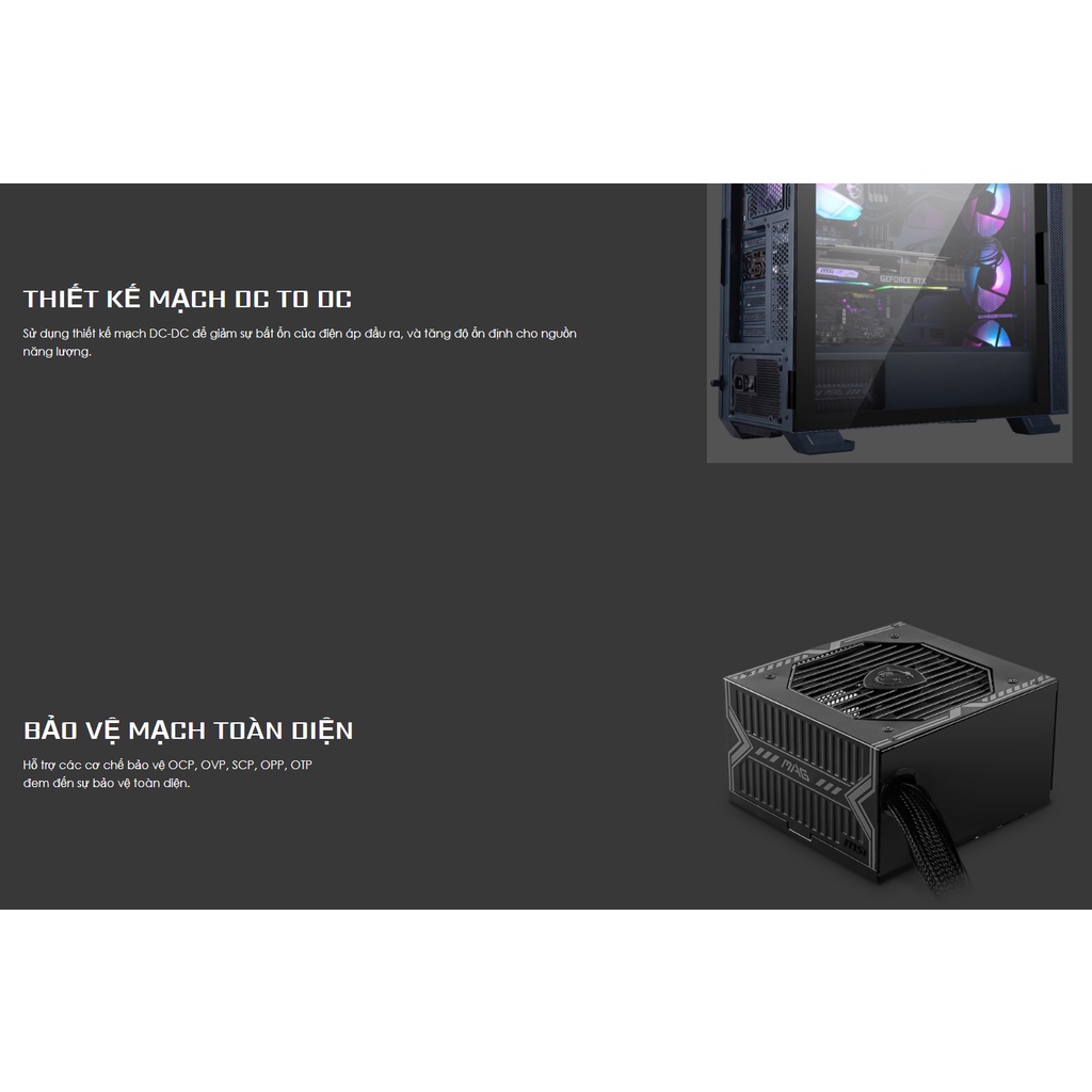 Nguồn máy tính MSI MAG A650BN 650Watt 80 Plus Bronze