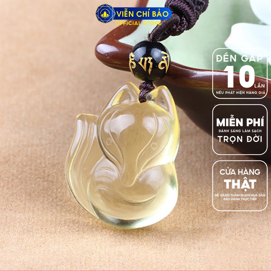 Mặt dây chuyền phong thủy thiên hồ vàng to chất liệu đá tự nhiên thời trang phụ kiện trang sức Viễn Chí Bảo M200107