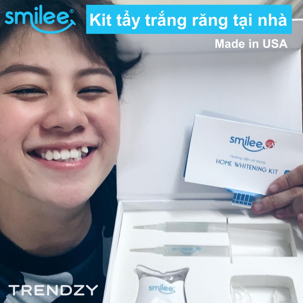 Bộ 2 Gel làm trắng răng tại nhà Smilee | Tẩy trắng răng tại nhà an toàn | Chứng nhận ISO:22716 | Nhập khẩu USA