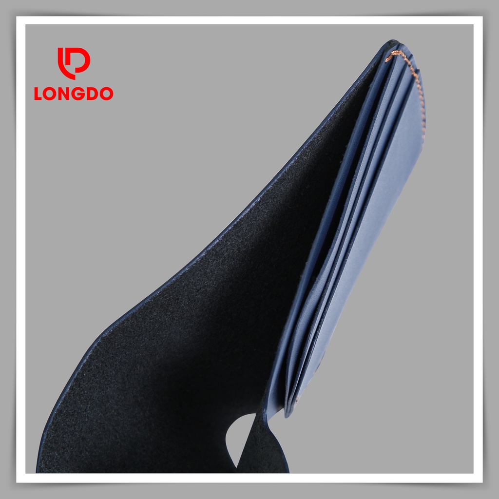 Ví da nam đẹp da bò thật - Bảo hành 5 năm - Hàng chính hãng thương hiệu Longdo Leather - B04