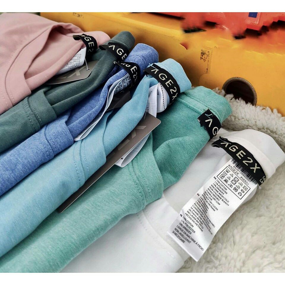 Combo 3 Áo Thun Nữ Nam Unisex Chính Hãng AGE2X TÔNG XANH DƯƠNG.