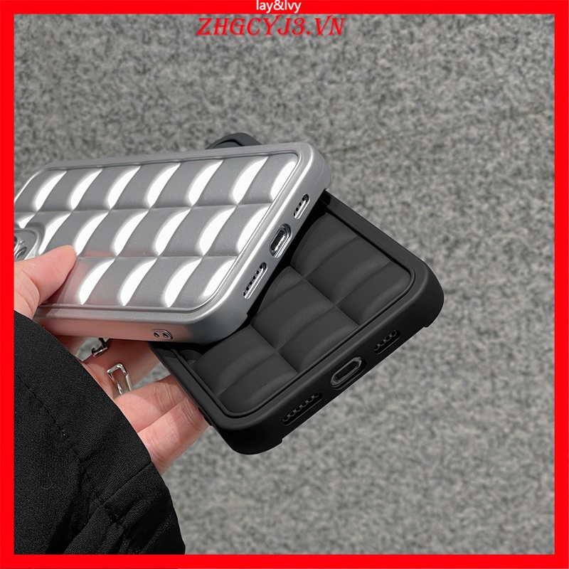 Ốp Điện Thoại Silicon IMD Mềm Hình Vuông Màu Trắng Đen Dễ Thương Cho IPhone 13 13 ProMax 12 12ProMax 11 11Promax XS Max XR