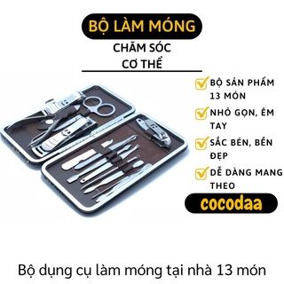 Bộ Bấm Móng - Kiềm Cắt, Bấm Móng, Lấy Ráy, Nặn Mụn, Kéo Tỉa Lông Mày Inox 13 món, Làm Nails 3801 [FREESHIP]