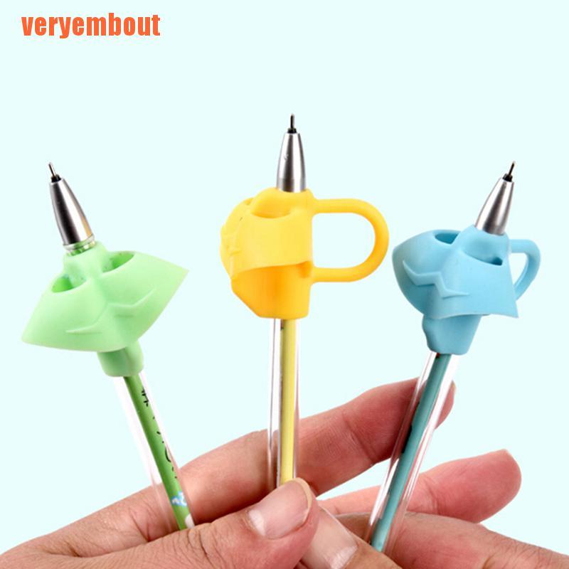 Set 3 Tay Cầm Bút Chì Bằng silicone Tiện Dụng Cho Người Mới Bắt Đầu