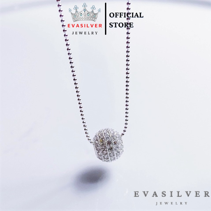 Dây chuyền bạc nữ mặt quả cầu ánh sáng, Vòng cổ bi bạc phong cách thời trang trẻ trung