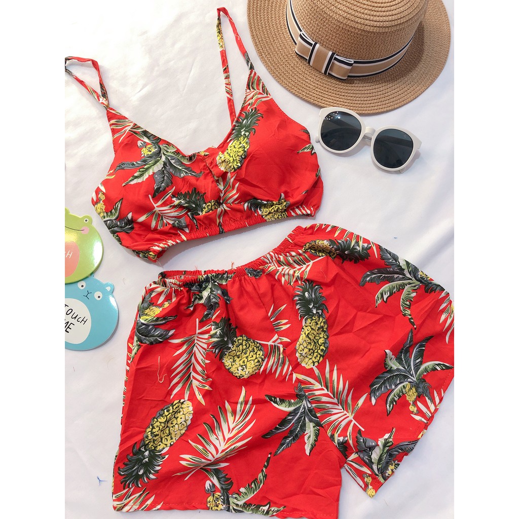 Set bikini đi biển mẫu trái dứa | BigBuy360 - bigbuy360.vn
