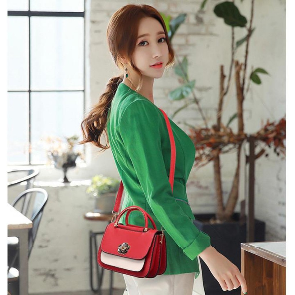 [Mẫu Mới]Túi Xách Nữ Đeo Chéo Đeo Vai Da Mềm Siêu Cute Khóa Bông Hoa Sang Chảnh HOTTREND 2021 | BigBuy360 - bigbuy360.vn