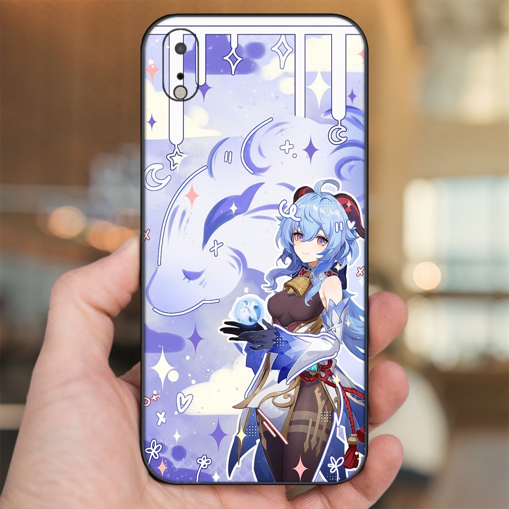 Ốp lưng iPhone Xr dẻo đen cạnh vuông in hình Ganyu Genshin Impact