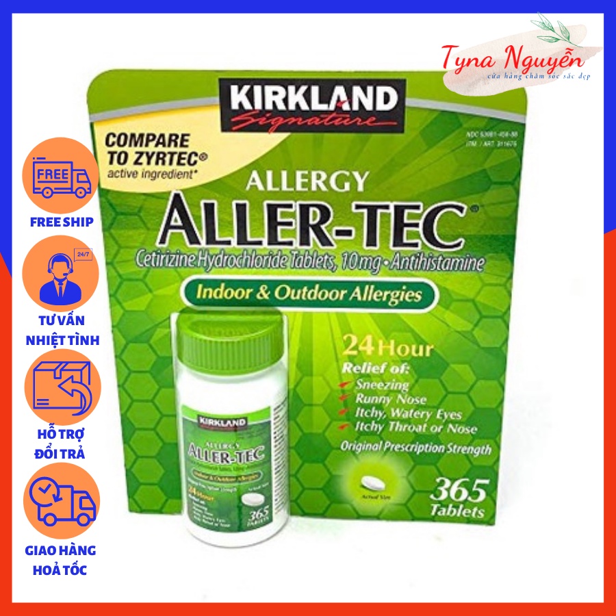 Viên Uống Chống Dị Ứng Kirkland Signature Aller-Tec 365 Viên - Của Mỹ.