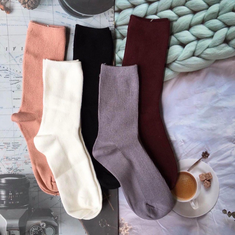 Vớ(Tất) Cổ Cao  Basic Unisex Kèm Ảnh_Clip Thật