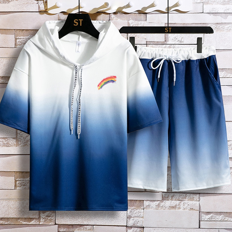 Korean Style Summer 2021 Hoodie And Shorts Set For Men