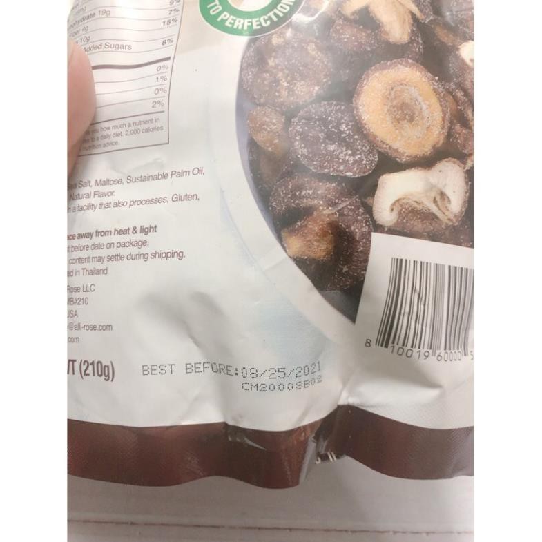 Snack nấm sấy giòn Shiitake Mushroom Crisps 210g Mỹ