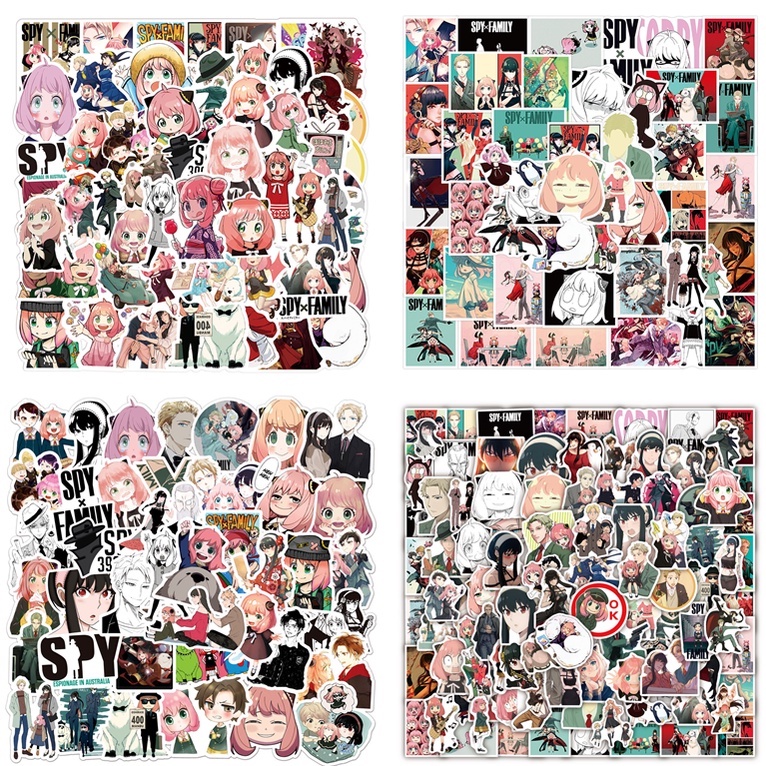 Set 200/100/150/50 Nhãn Dán Hình Anime Dùng Trang Trí Laptop/Điện Thoại/Va Li