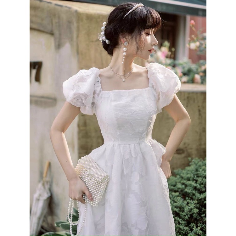Đầm maxi nữ ren thêu luới hoa form dài may 2 lớp freesize 40-55kg màu trắng siêu sang sịn - TBTRH195 | BigBuy360 - bigbuy360.vn