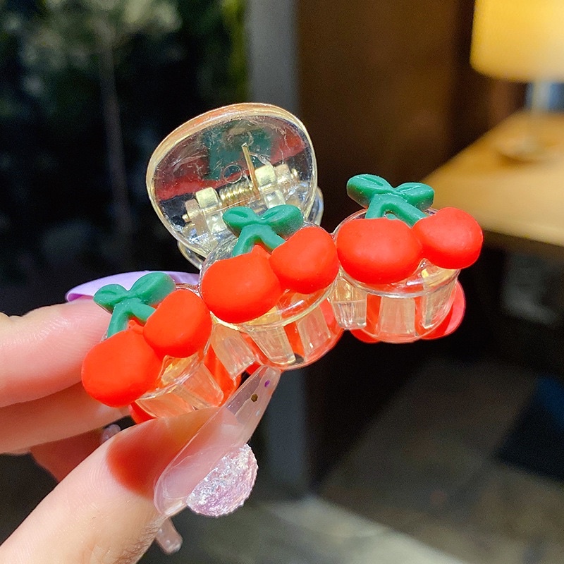 Kẹp Tóc Hình Hoa / Trái Cây Bằng Nhựa Resin Dễ Thương Xinh Xắn Cho Bé Gái
