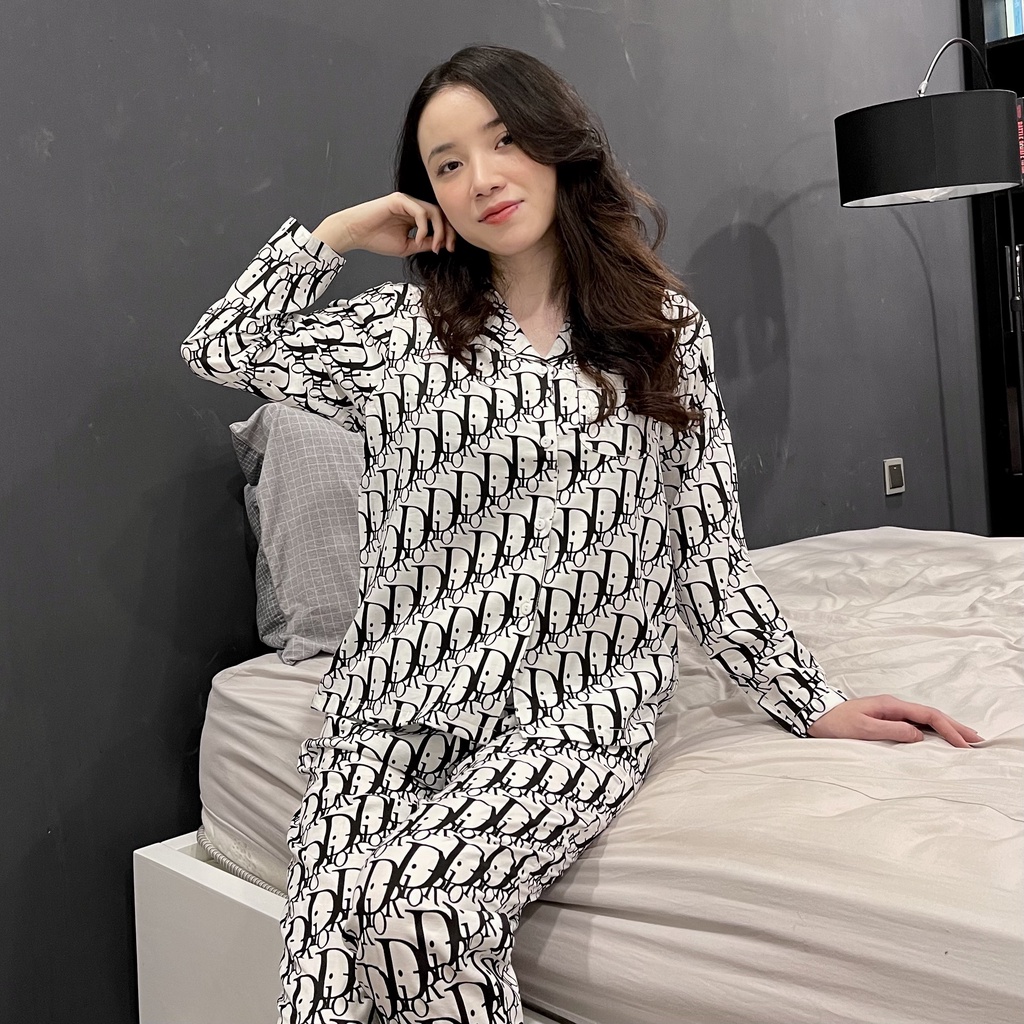 BỘ PIJAMA NỮ MẶC NHÀ DÀI TAY - Chất Lụa Đũi Mềm Thoáng Mát Nhiều Họa Tiết Bộ Quần Áo Dài
