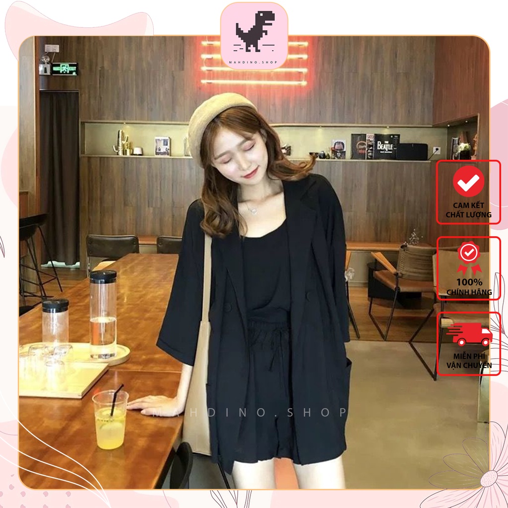 [ORDER]Set ÁO BLAZER MIX QUẦN SOOC style ulzzang/Set áo vét hai dây mix quần ống sooc siêu xinh mahdino.shop | BigBuy360 - bigbuy360.vn