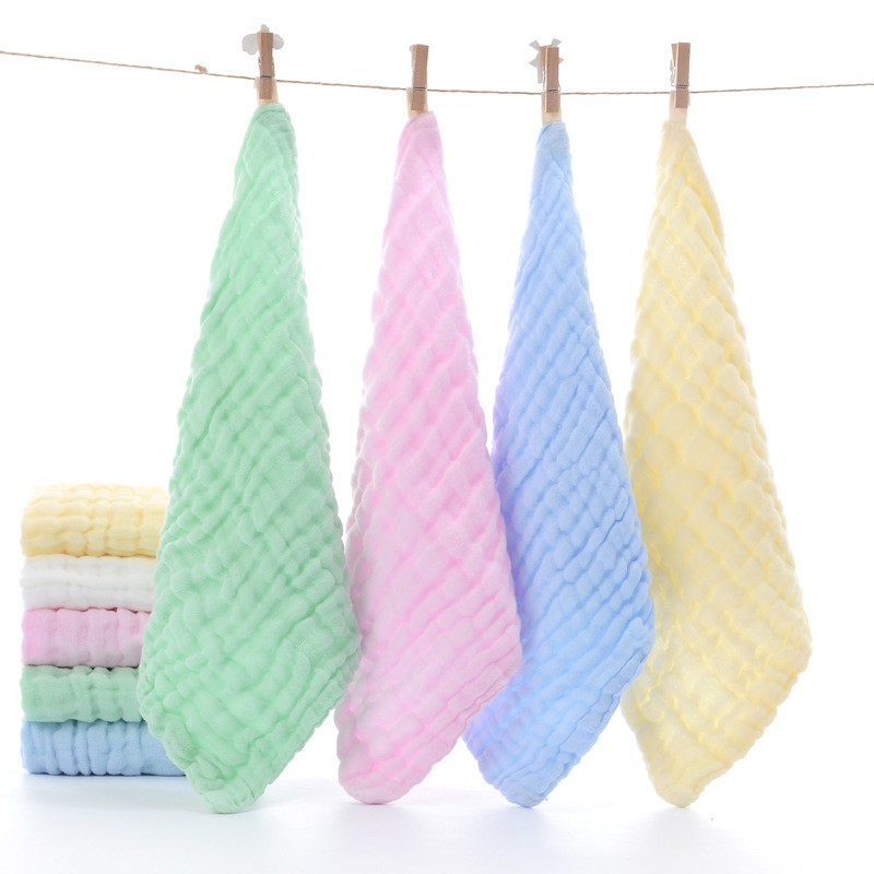 Khăn Lau Vải Cotton Dày 6 Lớp Dáng Vuông Dành Cho Bé