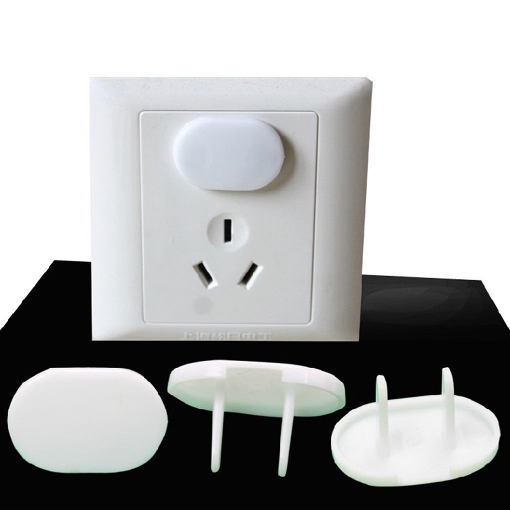 Set 10 Nắp đậy ổ điện 2 chân màu trắng - Nút đậy lỗ cắm điện bằng nhựa