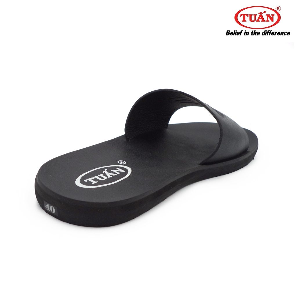 Dép da nam - Dép bảng ngang quai da bò tự nhiên thương hiệu dép da Tuấn DXHU-16H