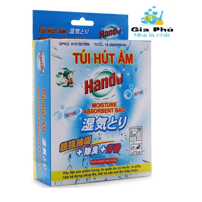 Hộp 5 gói hút ẩm và khử mùi Hando ( 50g / 1 gói )