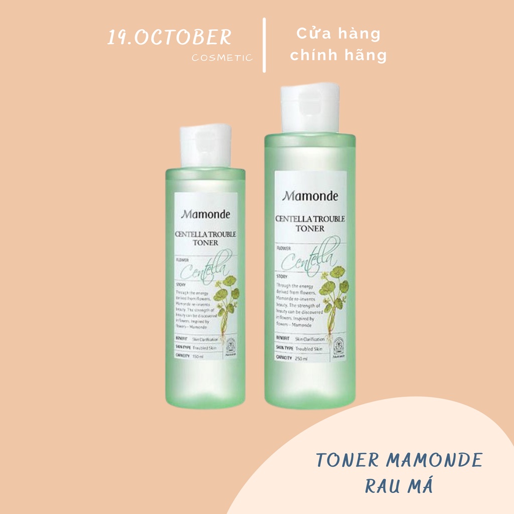 Nước Hoa Hồng Mamonde Centella Trouble Toner Ngăn Ngừa Mụn Chiết Suất Từ Rau Má 150ml-250ml