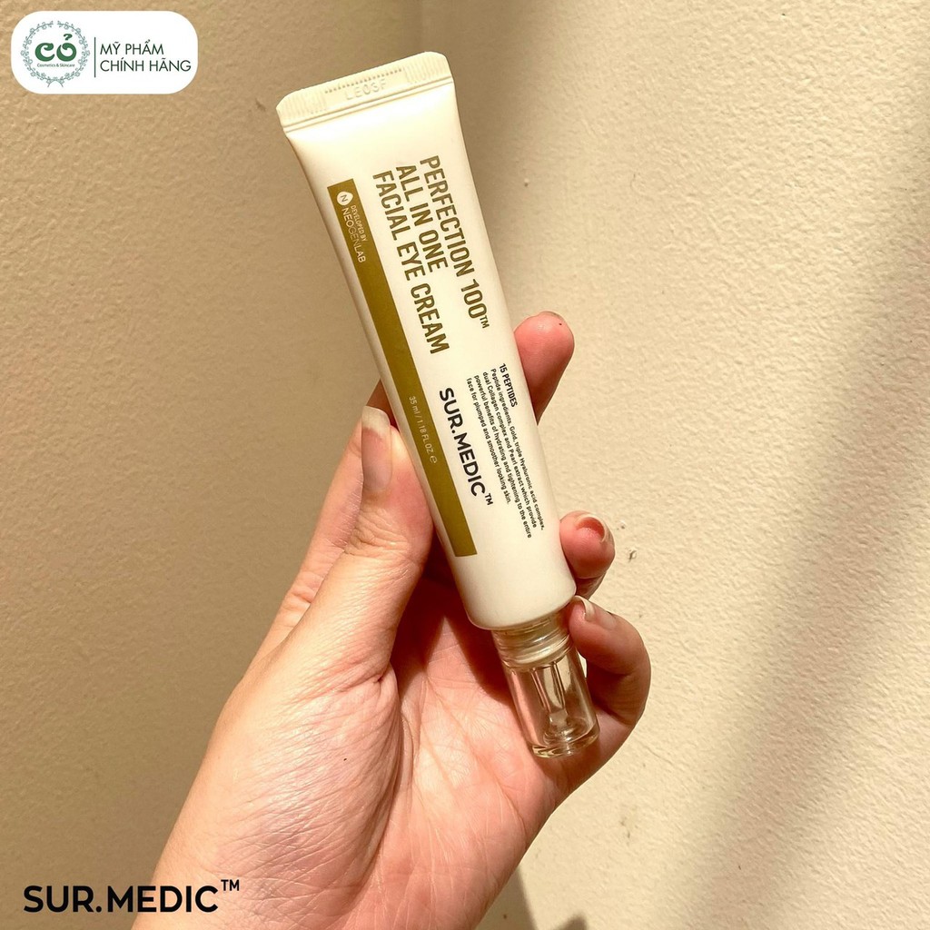 Kem dưỡng mắt  Sur.Medic+ Perfection 100tm All In One Facial Eye Cream 35ml [Tặng Bông Ceiba 120M] | BigBuy360 - bigbuy360.vn