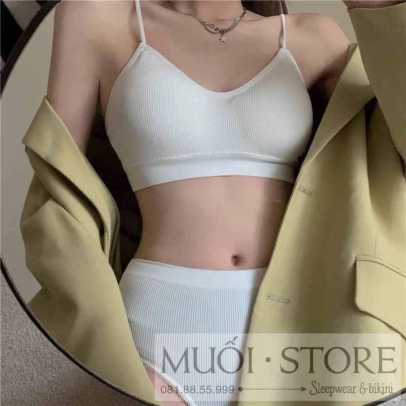 Bộ đồ lót thể thao cạp cao cao cấp trơn kèm mút hottrend CK005 - Hàng có sẵn( video kèm ảnh thật)