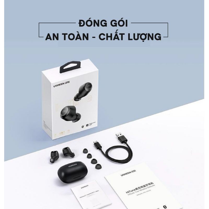 Tai Nghe Không Dây True Wireless Ugreen T1 Ugreen WS100 Qualcomm Aptx Bluetooth 5.0 Sạc Type C