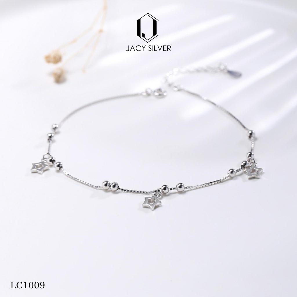 Lắc Chân Bạc 925 Ngôi Sao, Vòng Chân Bạc Ý Cho Nữ Jacy Silver LC1009