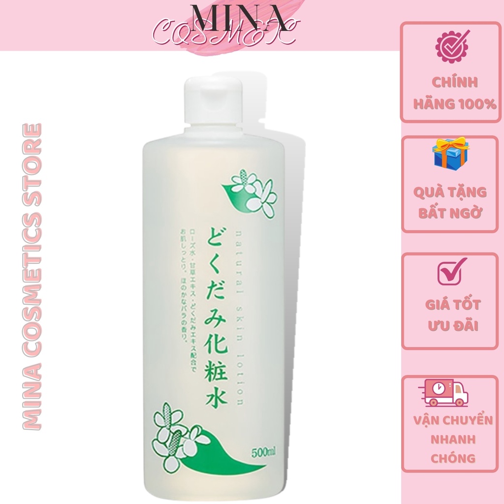 Nước Hoa Hồng [ Sạch Mụn 100%-Hàng A.uth] Nước Hoa Hồng Diếp Cá Dokudami Natural Skin Lotion 500ml