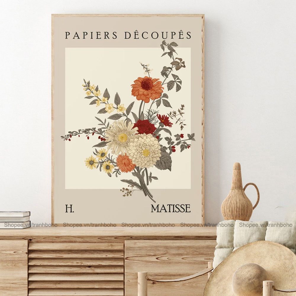 Tranh MATISSE trừu tượng treo tường - Tranh canvas decor trang trí phòng khách phòng ngủ, tặng đinh 3 chân