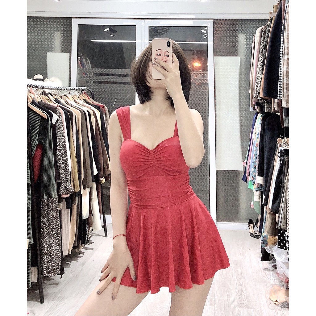 Bikini, Đồ Bơi Đi Biển Một Mảnh Liền Gọng Vuông Rút Lưng Váy Xòe Dễ Thương KG072200 ODERI | BigBuy360 - bigbuy360.vn