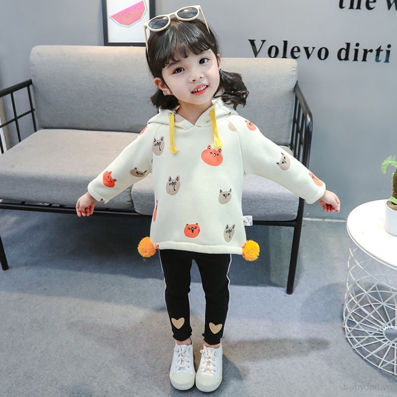 Áo Khoác Hoodie Tay Dài Có Khóa Kéo In Họa Tiết Hoạt Hình Gấu Dễ Thương Cho Bé Trai Và Gái