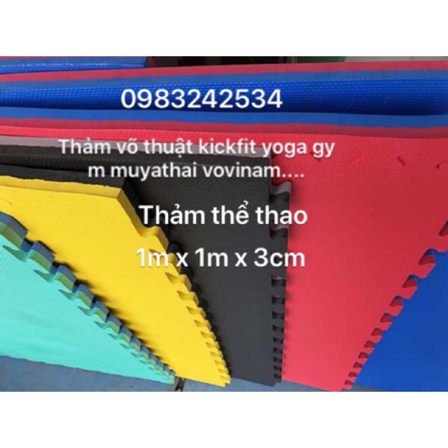 THẢM XỐP THỂ THAO 1M X 1M DÀY 3CM 2 MẶT 2 MÀU KHÁC NHAU