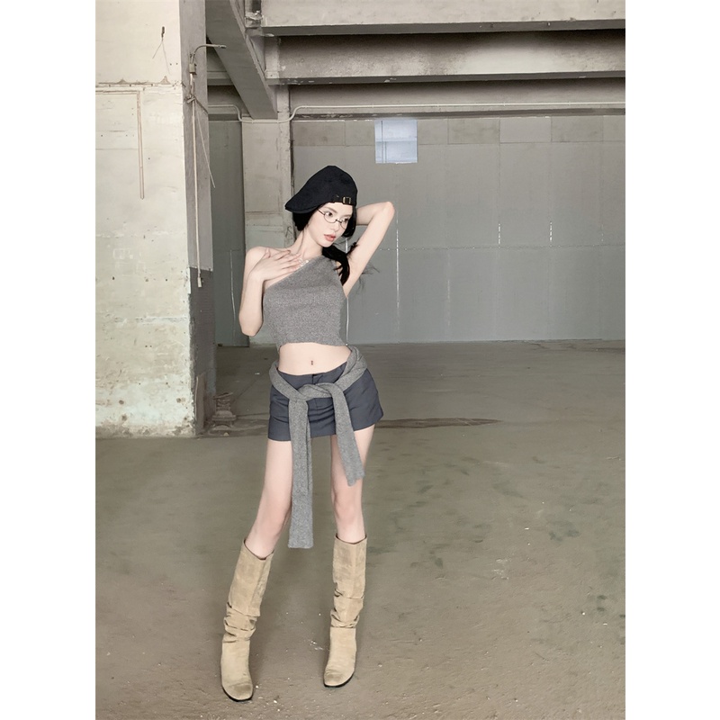 Cocory vn Bộ Áo Dệt Kim Dài Tay + Áo Khoác Cardigan + Chân Váy Chữ A Lưng Cao Ôm Dáng Gợi Cảm Thời Trang Mùa Thu Cho Nữ