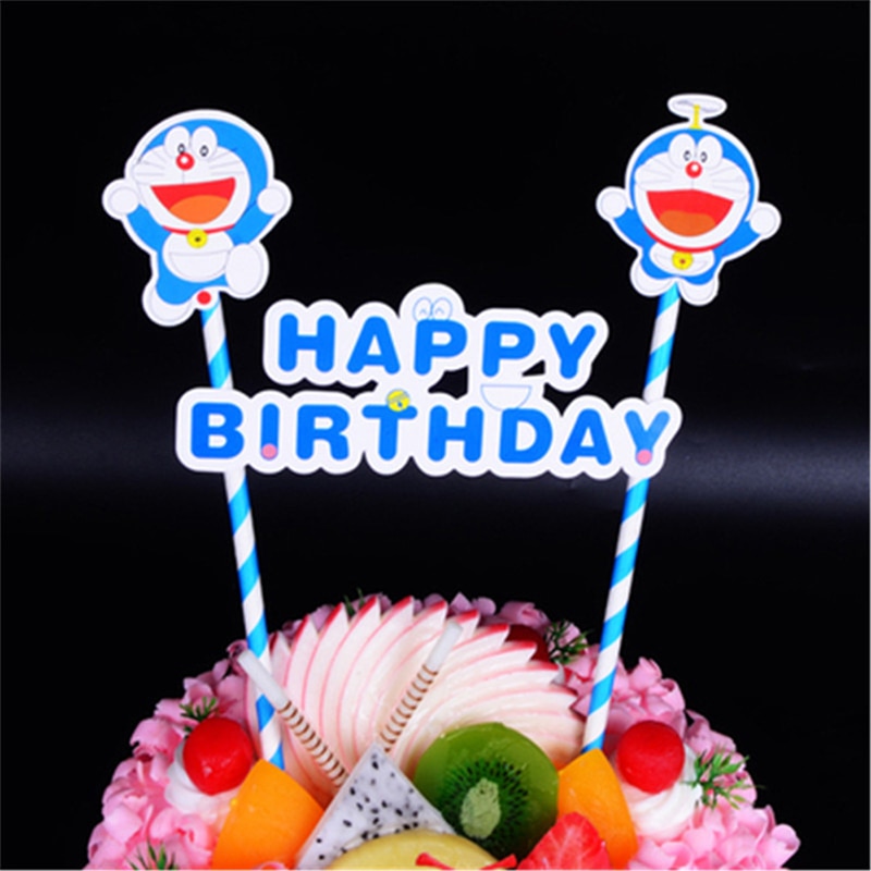 Que Cắm Trang Trí Bánh Hình Doraemon Đáng Yêu