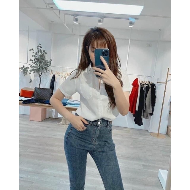 Áo sơ mi gu túi zip full tag mác