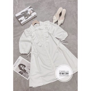 ⚡️BÁN SỈ⚡️Đầm trắng bèo thắt dây eo