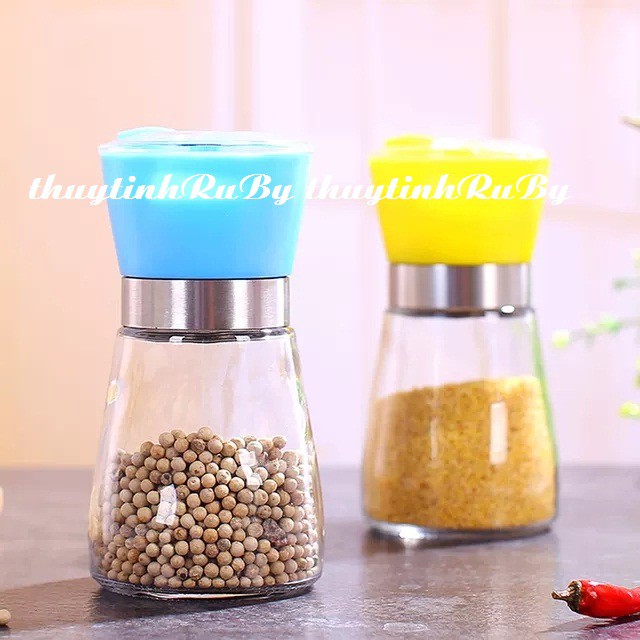 Combo 3 Lọ xay hạt tiêu thủy tinh, Máy xay tiêu mini cầm tay tiện lợi