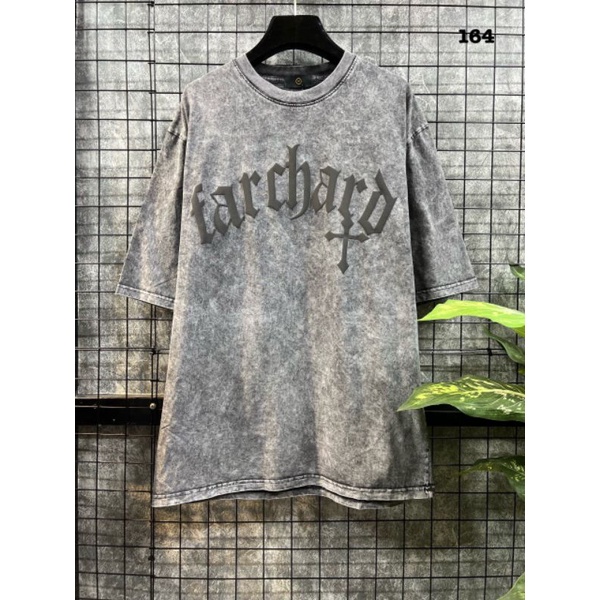 0Áo Thun Tay Lỡ Wash Màu Xám Nam Nữ Form Rộng Unisex Cotton